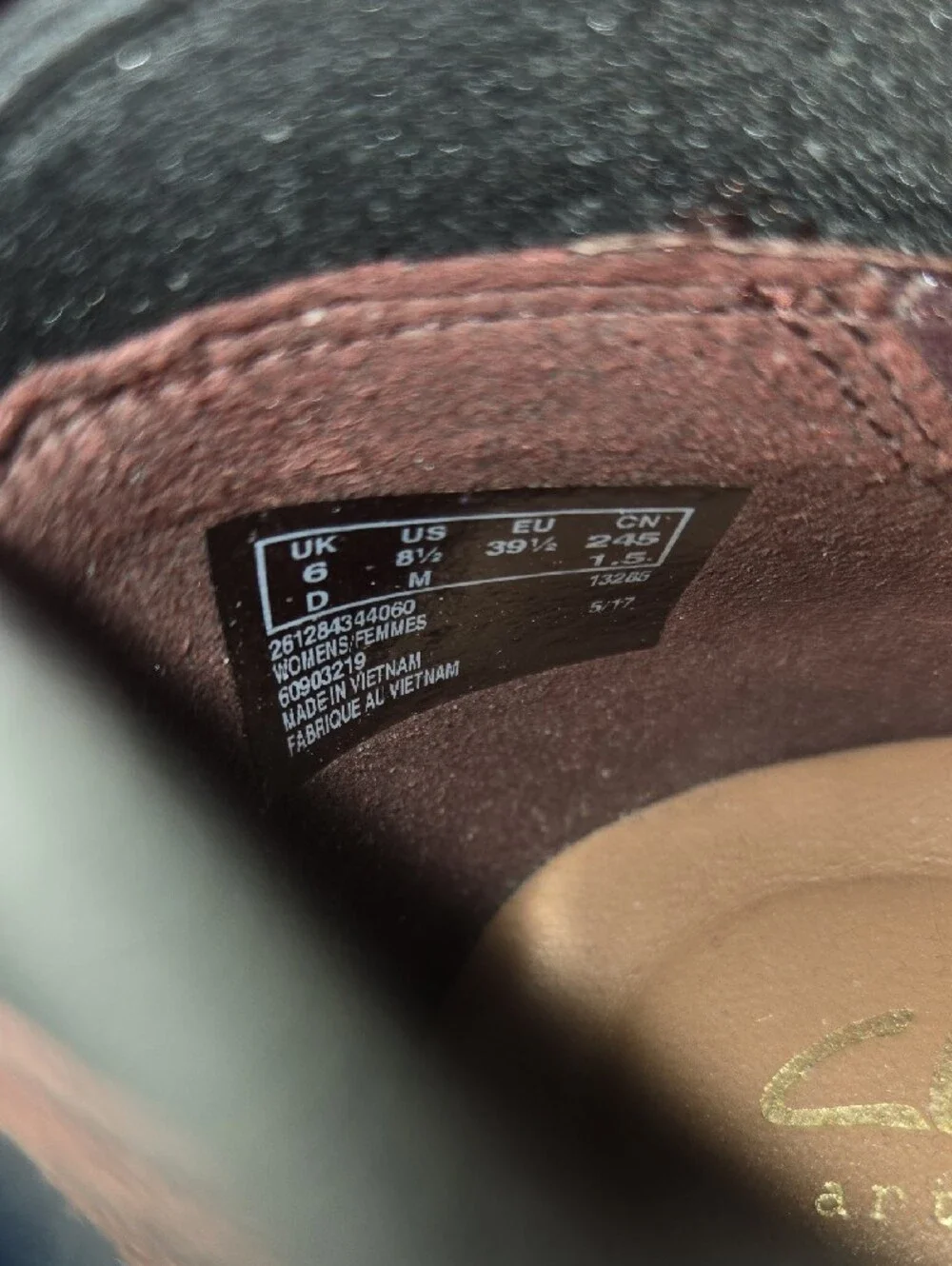 Clarks Brown Suede Slip-On Heels with Black Elastic